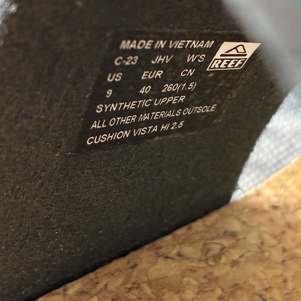 REEF Women’s Cushion Vista Hi 2.5 platform sandals Size 9 BLACK New With Box - Picture 10 of 10